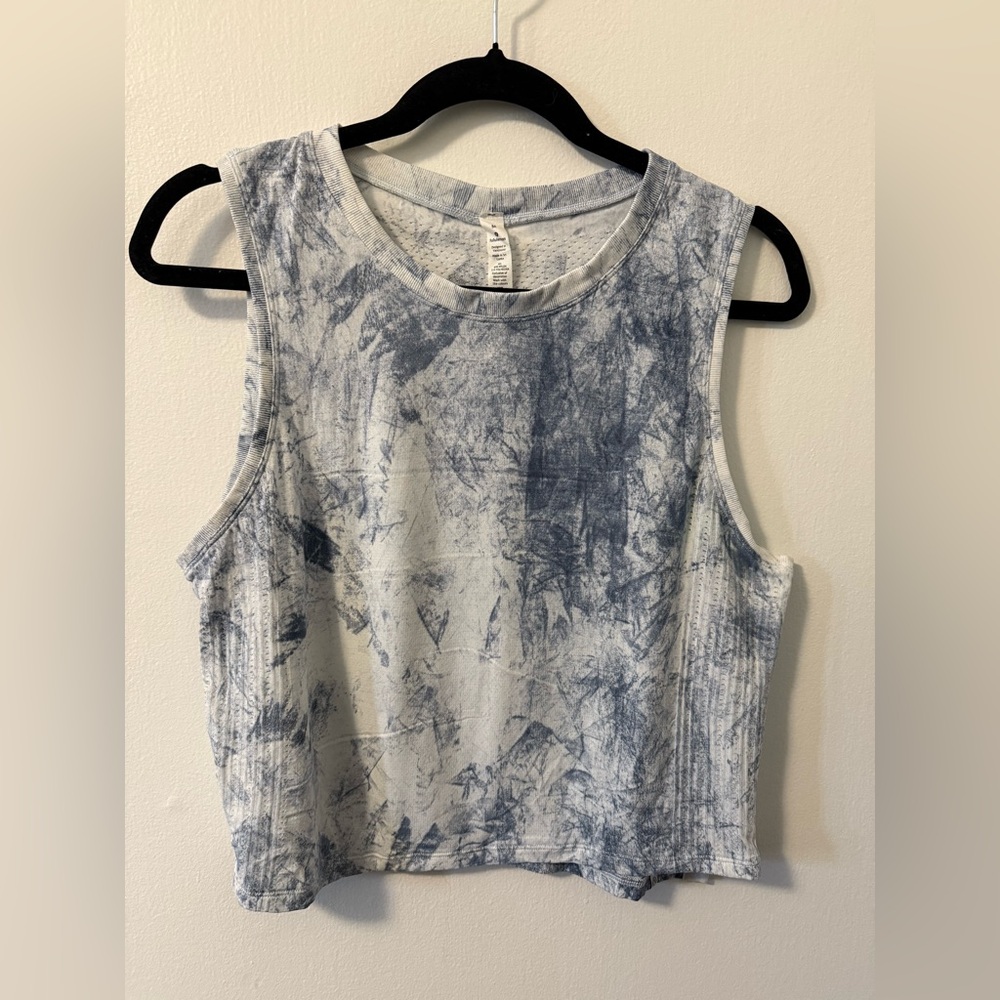 Blue Tie-Dye Sleeveless Top